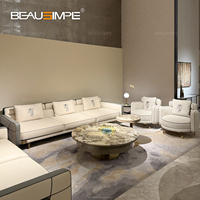 Canapé Memphis Canapé de salon de luxe avec accoudoirs Cuir imprimé poche Laiton Métal Meubles haut de gamme Canapé
