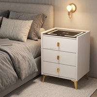Table de chevet trois couleurs avec chargeur sans fil, multifonction, armoire de qualité supérieure fabriquée en usine