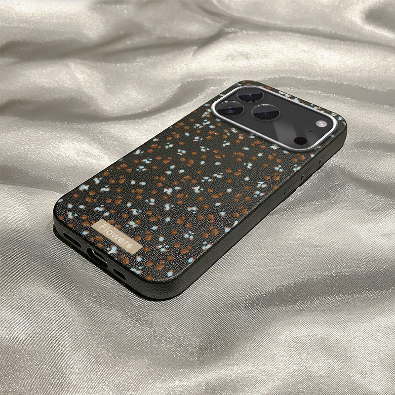 Floral Polka Dot [Black Matte TPU Case]