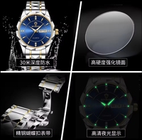 Jam Tangan Binbond 5552 B5552 Quartz Movement Merek Teratas Jam Reloj Hombre Mewah Tali Baja Tahan Karat Tanggal Hari untuk Kekasih
