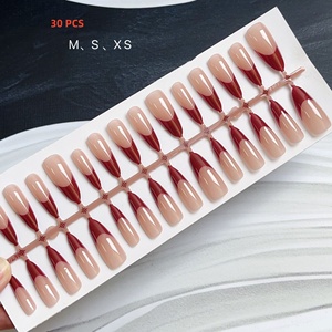 <span class=keywords><strong>30</strong></span> Uds./Tira, Tallas XS/S/M, Color Sólido, Puntas <span class=keywords><strong>de</strong></span> Uñas Postizas <span class=keywords><strong>de</strong></span> Cobertura Completa, Forma Ovalada, Brillantes, Uñas Artificiales a Presión para Mujeres y Niñas - Product Image 3