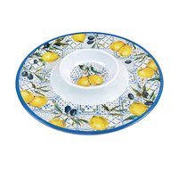 Plateaux à croustilles et à trempette en gros en usine Assiette à collation en mélamine au design citron à prix abordable Utilisation quotidienne moderne