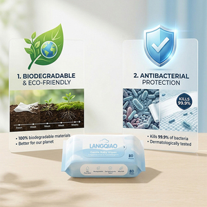 Toallitas Húmedas <span class=keywords><strong>para</strong></span> Bebé Langqiao, No Tejidas, Hipoalergénicas, Desechables, Ecológicas, Extra Suaves <span class=keywords><strong>para</strong></span> Bebés Recién Nacidos, <span class=keywords><strong>Prematuros</strong></span> y con Piel Sensible - Product Image 3