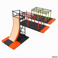 Peralatan Lintasan Rintangan Ninja Chowchowplay untuk Taman Kanak-Kanak, Permainan Dalam Ruangan, Bersertifikasi EN1176 ASTM, Aluminium Baja Karbon, Usia 3-15 Tahun