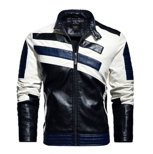 Liquidation des ventes hiver hommes épais chaud coupe-vent <span class=keywords><strong>veste</strong></span>-polaire doublé en <span class=keywords><strong>cuir</strong></span> PU moto manteau vêtements d'extérieur décontractés - Product Image 6