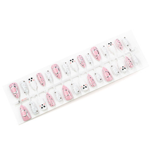 30 faux ongles Halloween à pression, motif fantôme 3D en relief, étoiles argentées, réutilisables, manucure festive effrayante pour fête - Product Image 5