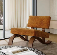 Fauteuil de salon sans accoudoirs STG de style Wabi-Sabi européen et américain, en forme de luge créative, pour salon, hôtel, villa