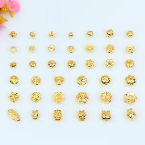 Golden Bead custom shapes tarnish free Holder Beaded Spacer DIY Bracelet Necklace Jewelry Accessories Loose Beads For Wholesale