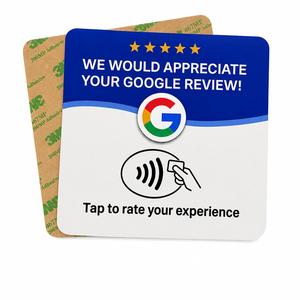 Panneau NFC en <span class=keywords><strong>acrylique</strong></span> personnalisé pour avis Google – Tappez pour noter – Support intelligent durable avec impression UV et puce haute vitesse - Product Image 3