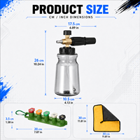 Canon à mousse pour nettoyeur haute pression 1L, lance à mousse réglable avec 5 buses, pistolet à mousse puissant, outil de nettoyage de voiture