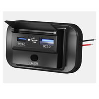 Chargeur rapide à deux ports USB 12V-24V PD Type C Panneau de prise de courant pour caravane Support de téléphone