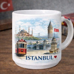 Tazza in Porcellana Dolomite Personalizzata con Design della Moschea Suleimaniana di <span class=keywords><strong>Istanbul</strong></span>, Souvenir da Viaggio, Lavabile in Lavastoviglie e Microonde, con Manico - Product Image 1