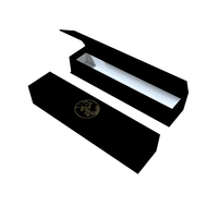 Embalaje de caja de cartón negro personalizado con repujado y revestimiento UV para cuchillos y vajilla para vasos