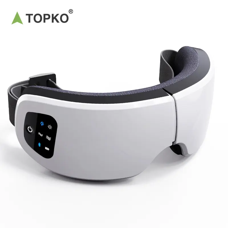 Topko เครื่องนวดไฟฟ้าทำจากซิลิโคนคุณภาพสูงเครื่องนวดตาไอน้ำปรับเพลงยืดหยุ่นได้เครื่องนวดตา