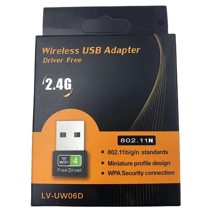 High Quality Usb Wifi wireless Adapter 150mbps Usb 2.4g Free Driver Wifi Adapter Receiver Wi-fi Dongle Uw06d