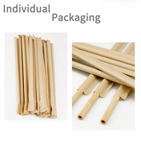 Pailles en bambou réutilisables Bambaw - Écologiques avec brosse de nettoyage et pochette, lot de 6, 8,7 pouces, pour les fêtes, fabriquées en Chine