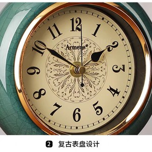 Armen's <b>Table</b> <b>Clock</b> Ceramic Circular Home Decoration Antique Style <b>Clock</b> - Product Image 4