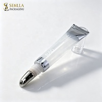 Emballage cosmétique personnalisé pour crème pour les yeux, gloss à lèvres, baume à lèvres en tube métallique de 10 ml et 15 ml avec applicateur en alliage de zinc