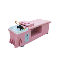 Fauteuil de lavage capillaire SPA moderne en similicuir pour salon de beauté et hôtel, avec fonction massage et traitement du cuir chevelu japonais