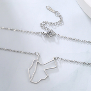 Collar <span class=keywords><strong>con</strong></span> colgante de mapa del mundo, colgante de acero inoxidable <span class=keywords><strong>con</strong></span> mapa <span class=keywords><strong>Jordan</strong></span> - Product Image 5
