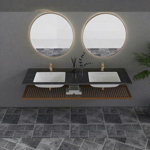 Lavabo mural moderne en dalle de porcelaine, facile à nettoyer, pour lavage des mains, usage hôtelier, modèle Malaisie STP-2024A, marque OEM - Product Image 1