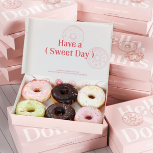 Kotak kemasan kotak roti cetak paket kotak donat makanan kue kotak kardus kustom - Product Image 4