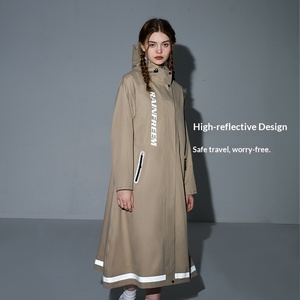 Long <b>Raincoat</b> for Adults, Fashion Trench Coat Waterproof Poncho, Oxford Material Multi-Functional Hooded Cycling Rainwear - Product Image 2
