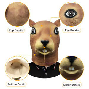 Máscara de Látex con Diseño Realista de <span class=keywords><strong>Ardilla</strong></span> con Expresión Divertida y Cómica para Fiestas de Disfraces de Halloween y Eventos Festivos - Product Image 3