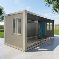 Maison conteneur pliable de 20 pieds avec salle de bain séparée (zone humide et zone sèche), maison préfabriquée modulaire pliable pour bureau de jardin