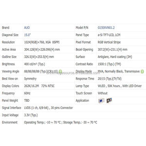 Écran LCD TFT d'origine neuf de bonne qualité, rétroéclairage, 15 pouces, 1024*768, panneau d'affichage LCD G150XVN01.2 - Product Image 4