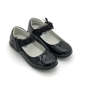 Girls' Shoes Children's Leather Black school shoes for boys and girls 2022 New Princess