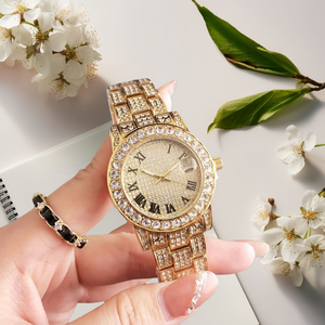 Montres de créateurs, marques célèbres, montres pour femmes en alliage, entièrement serties de strass, chiffres romains, crocodile, 40 mm, date, mouvement à quartz de luxe - Product Image 4
