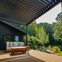 Pergola métallique pour terrasse, auvent de restaurant, structures d'ombrage, abri de jardin, pergola fermée, véranda, écran pare-soleil, fabriqué en Chine continentale