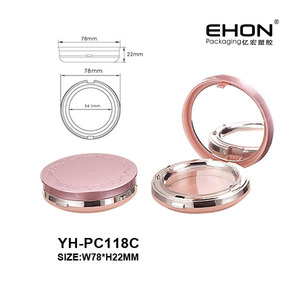 Estuche Compacto de Plástico ABS Vacío para Cosméticos con Espejo, Logotipo y Diseño Personalizados, Forma Redonda para Base de Maquillaje en Polvo - Product Image 1