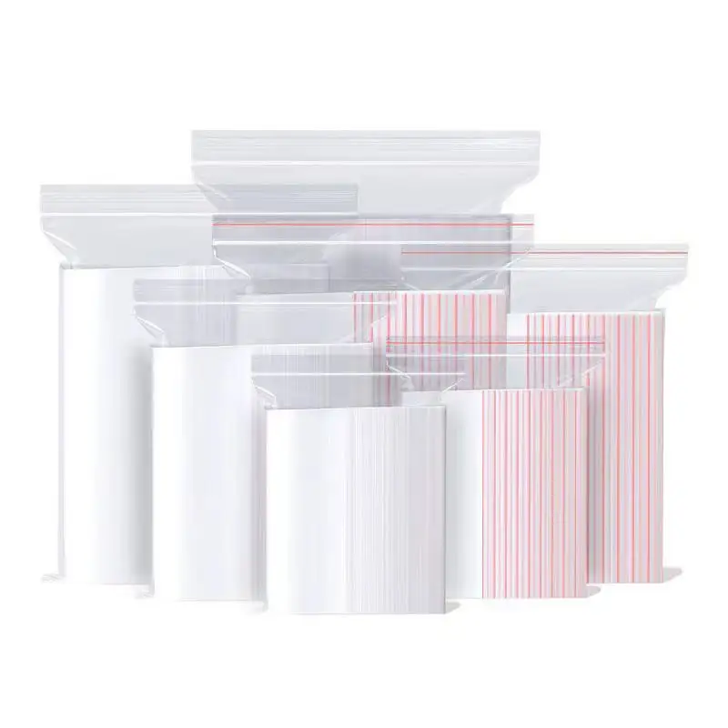 Embalagem plástica zip lcok personalizada para armazenamento em freezer, sacola ziplock transparente com selo automático para alimentos, pacote personalizado e reutilizável