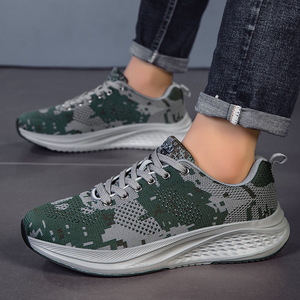 Zapatillas Deportivas Transpirables de Malla Verde Camuflaje para Hombre, Ligeras, con Amortiguación, Antideslizantes, Casuales - Product Image 2