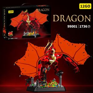 1736 buah Set blok bangunan <span class=keywords><strong>Smaug</strong></span> naga api mainan plastik perakitan kreatif hadiah untuk anak-anak skala 1:8 - Product Image 2