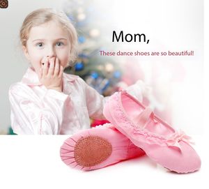 Zapatillas de Ballet suaves para niños, zapatos de baile de Ballet rosa, zapatos de entrenamiento de gimnasia, zapatillas de bailarina para niñas - Product Image 6