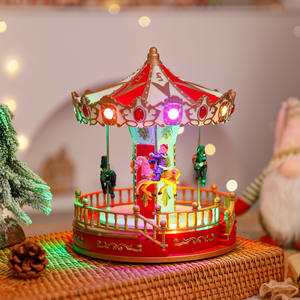 Adornos navideños de carrusel cajas de música Decoraciones navideñas Regalos navideños - Product Image 3