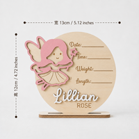 Panneau personnalisé en bois pour annonce de naissance de bébé, plaque nominative personnalisée pour nouveau-né, souvenir de chambre de bébé, décoration de chambre, cadeau