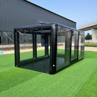 Abri de lavage d'atelier Couverture de voiture gonflable Tente claire Salle de voiture pour le nettoyage