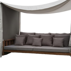 Muebles de exterior modernos, tumbona de madera maciza para jardín, tumbona para Sun Gazebo Teak fabricada en Indonesia para uso exterior - Product Image 1