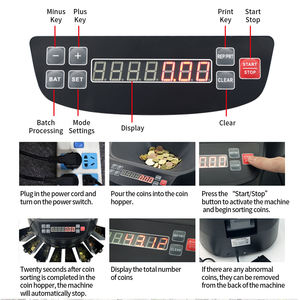 ComPOSxb Compteur et Trieur de Pièces de Monnaie Haute Vitesse pour EURO et USD avec Écran LCD/LED à Matrice de Points – Machine de Tri et de Classification de Pièces - Product Image 4