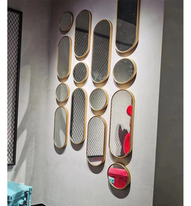 Trang Trí Tường Kim Loại Hiện Đại Phòng Khách Hành Lang Sang Trọng Nhôm Hợp Kim Đóng Khung Gương Divider Nhà Hàng Kết Hợp Gương - Product Image 3