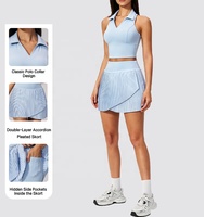 Shorts de sport ajustés YNSEA pour fitness et yoga, ensembles de golf et yoga, jupe de tennis unie respirante avec col