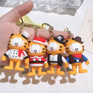 Hülle Garfields Katze kreative Karikatur Katze PVC-Schlüsselanhänger Tasche Anhänger Puppe Auto Garfield Katze Schlüsselanhänger