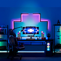 Lampadaire LED RGB pour décoration intérieure moderne Luminaire d'angle intelligent avec abat-jour blanc pour chambre à coucher