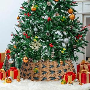 Anello Decorativo per Albero di Natale in Giacinto d'Acqua Intrecciato a Mano Bicolore 28x58,4cm, Decorazione Rustica per Casa in Stile Fattoria - Product Image 2