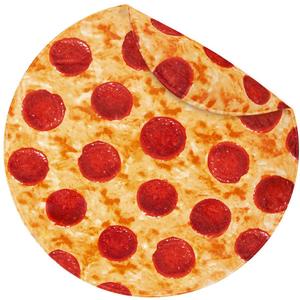 Manta de Franela Tejida 100% Poliéster con Diseño de <span class=keywords><strong>Pizza</strong></span> Waffle Redonda para Cama, Oficina, Viajes y Regalos - Product Image 6
