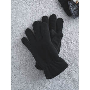 Guanti termici da esterno neri solidi montati da polso con visibilità eccellente - Product Image 1